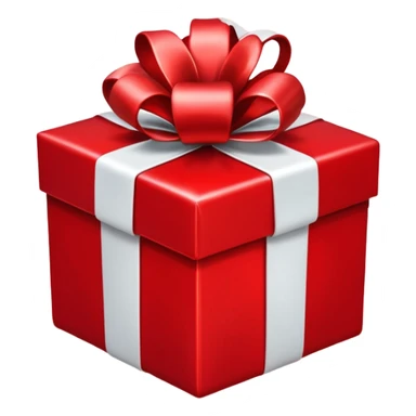 a red gift with a white bow that opens and red hearts fly out of it sticker