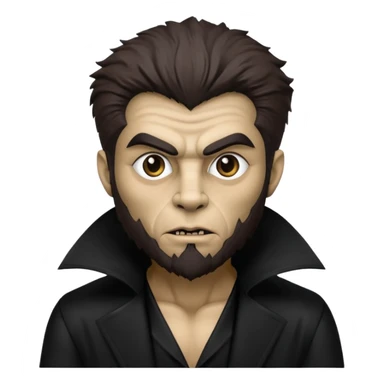 The Wolf Man from Universal Monsters with dark brown fur, black silk outfit, tan skin  sticker