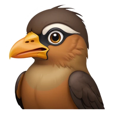 A crying common myna bird cute emoji sticker