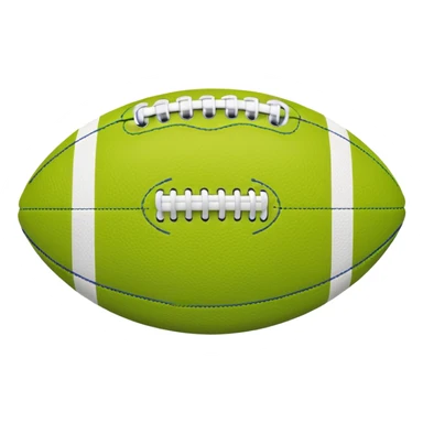 American football with lime green leather and navy-blue stitching sticker