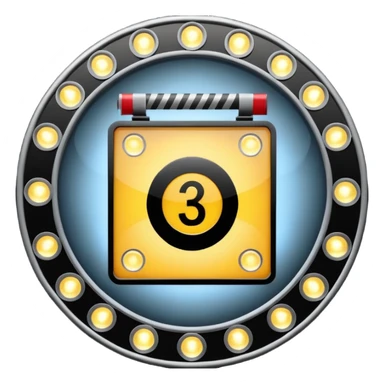 movie number 3 , Bordered with spotlights, shiny round lights sticker