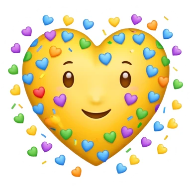 yellow heart with confetti sticker