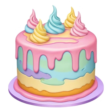 melted pastel cake sticker