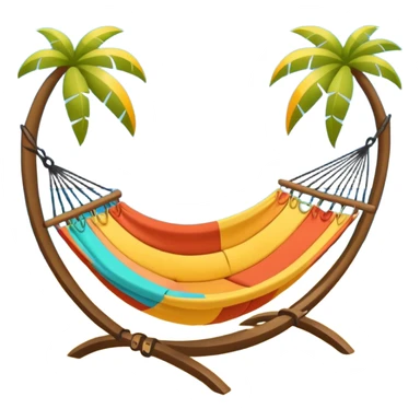 summer-themed emoji of a beach hammock sticker