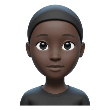 Minimalist 3D avatar, smooth matte plastic texture, soft cinematic lighting. The entire figure is completely black and matte. no eye sockets, no pupils, no eyebrows, clay render style, modern digital illustration, octane render. sticker
