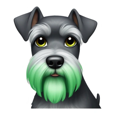 Miniature schnauzer with pointy cropped ears is feeling green and sick and nauseous  sticker