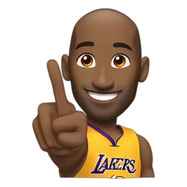 Kobe Bryant points index finger up sticker