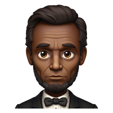 Cinematic Realistic Abraham Lincoln Portrait Emoji, depicted as a stoic iconic statesman with a tall dignified silhouette and thoughtful expression, rendered with detailed textures and dramatic historical lighting that captures his timeless presence. sticker