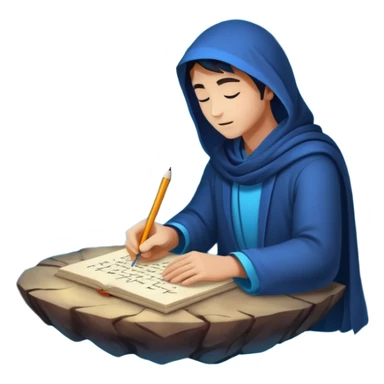 human mystic writing formulas on glowing moon surface sticker