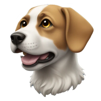 A dog and a moon sticker