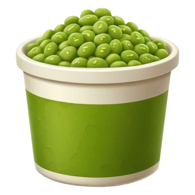 a white paper tub filled with mushy peas sticker