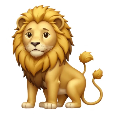 Create a single emoji of a Lion in full body, shown at a slight side angle in a natural, characteristic pose. Cute and stylized like an emoji, but clearly recognizable.
 sticker