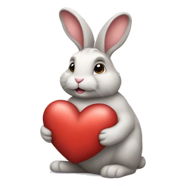 Bunny with heart sticker