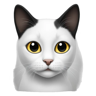 Side eying black and white cat sticker