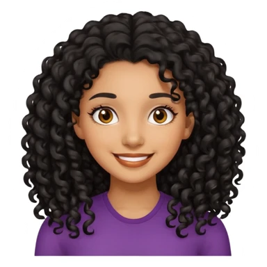Mixed girl with long dark black curly hair  sticker
