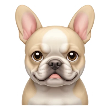 jealous white french bulldog with gray ears sticker