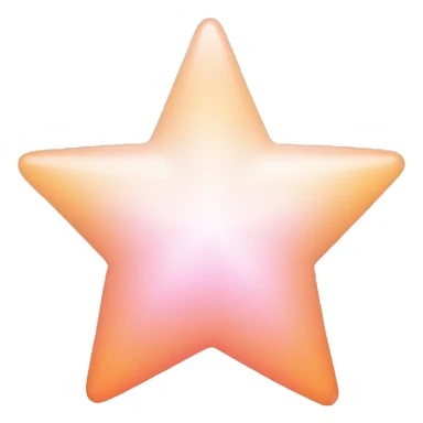 Pastel orange pink and white gradient star  sticker