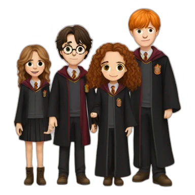 harry potter with hermoine granger and ron weasley sticker