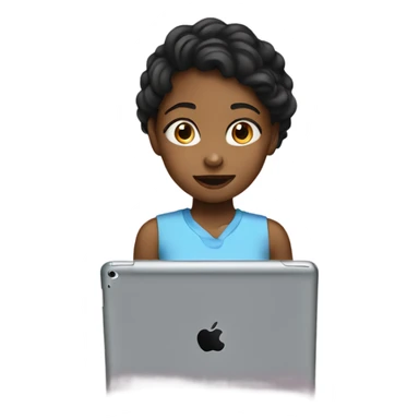 Girl Watching iPad  sticker
