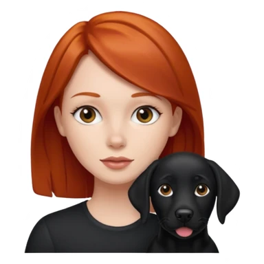 Redhead woman with black lab sticker