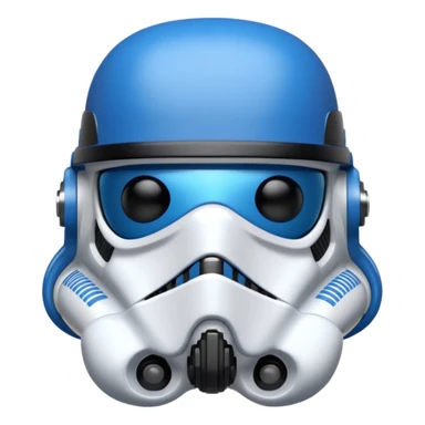 a blueberry wearing a black storm trooper helmet sticker