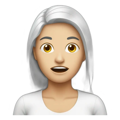 panic woman white sticker