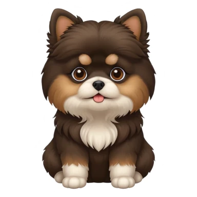 Fluffy black and brown shi tzu, pomeranian, maltese dog  sticker