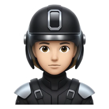 time traveler in black clothes and helmet sticker