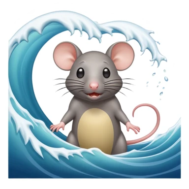 Rat drowning under wave sticker