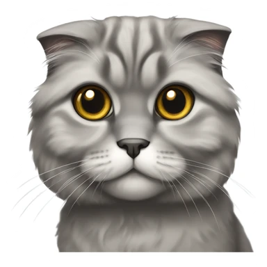 gray scottish fold long-hair cat sticker