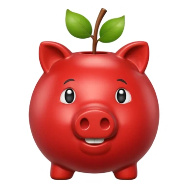 Piggy bank with Apple in mouth sticker