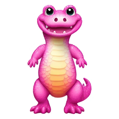 Pink ombre full body gator with glitter sticker