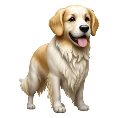 Golden retriver white with mud stains sticker