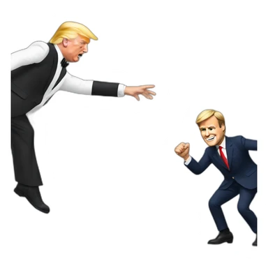 donald trump dancing with emmanuel macron sticker
