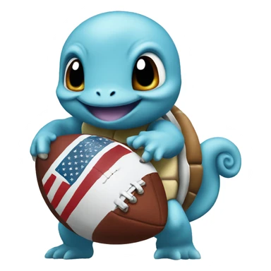 squirtle holding american football sticker