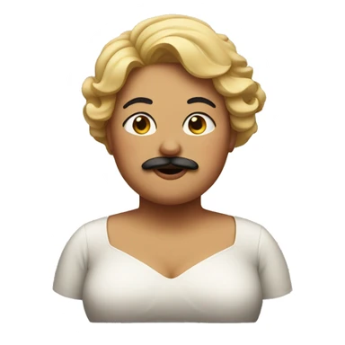 a fat woman with a mustache sticker