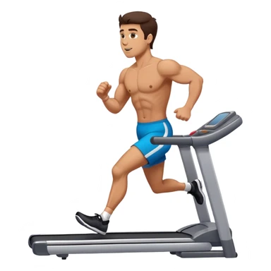 brunette buff guy running on treadmill sticker