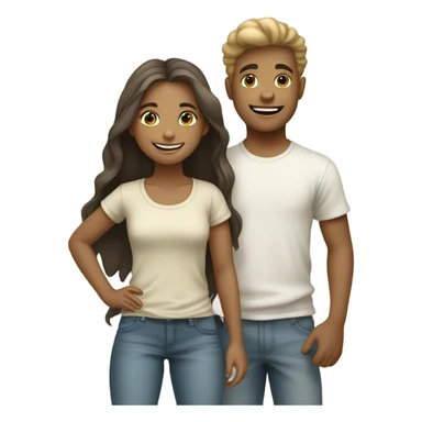 smiling girl and boy outdoors sticker