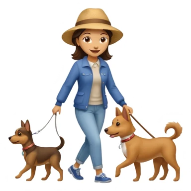 Woman walk with dog sticker