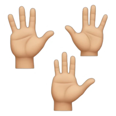 An emoji with two separate hands open as if pointing out two options sticker