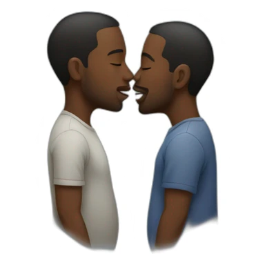 Two Pregnant black men kissing sticker