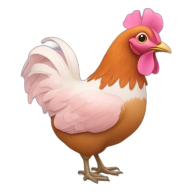 Une poule rose sticker