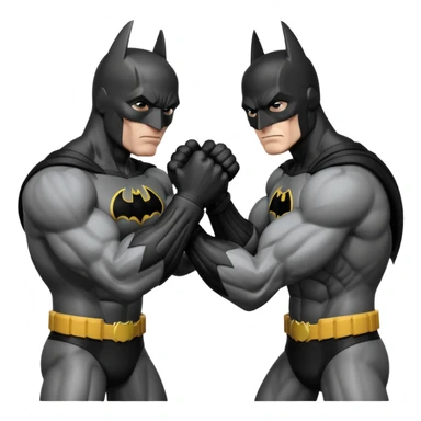 Batman arm wrestling a black Flash sticker
