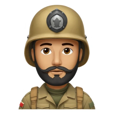 VERY TIRED, swarthy, Iraqi soldier in a helmet, helmet without insignia, with a beard sticker