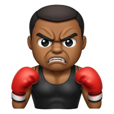 black angry boxer  sticker