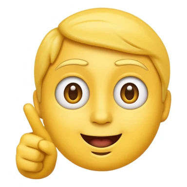 an emoji pointing to the screen with a question-like face sticker