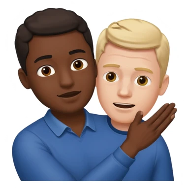 A white man slapping a black man sticker