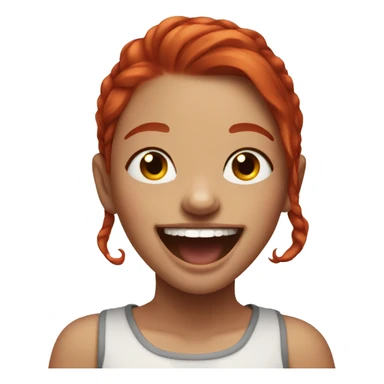 girl with red hair and septum piercing laughing  sticker