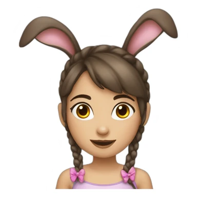 Bunny girl brunette sticker