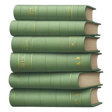 stack of sage green books, aesthetics  sticker